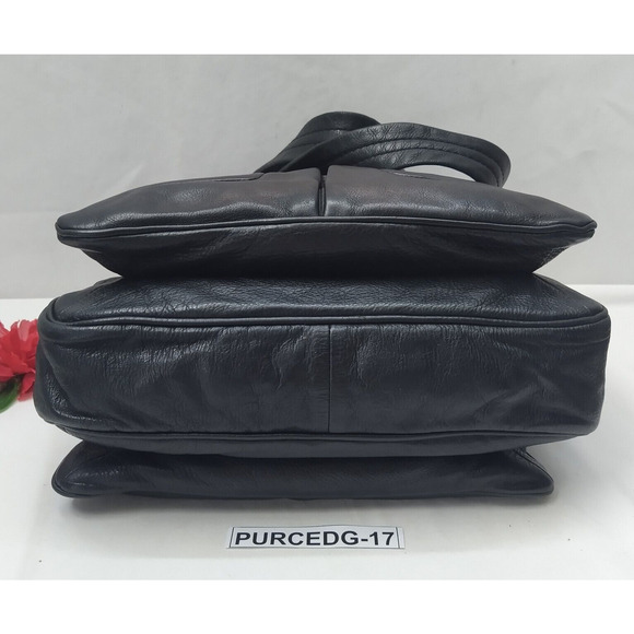 Marc By Marc Jacobs Black Leather Turnlock Pockets Zipper Closure Shoulder Bag - Picture 7 of 16